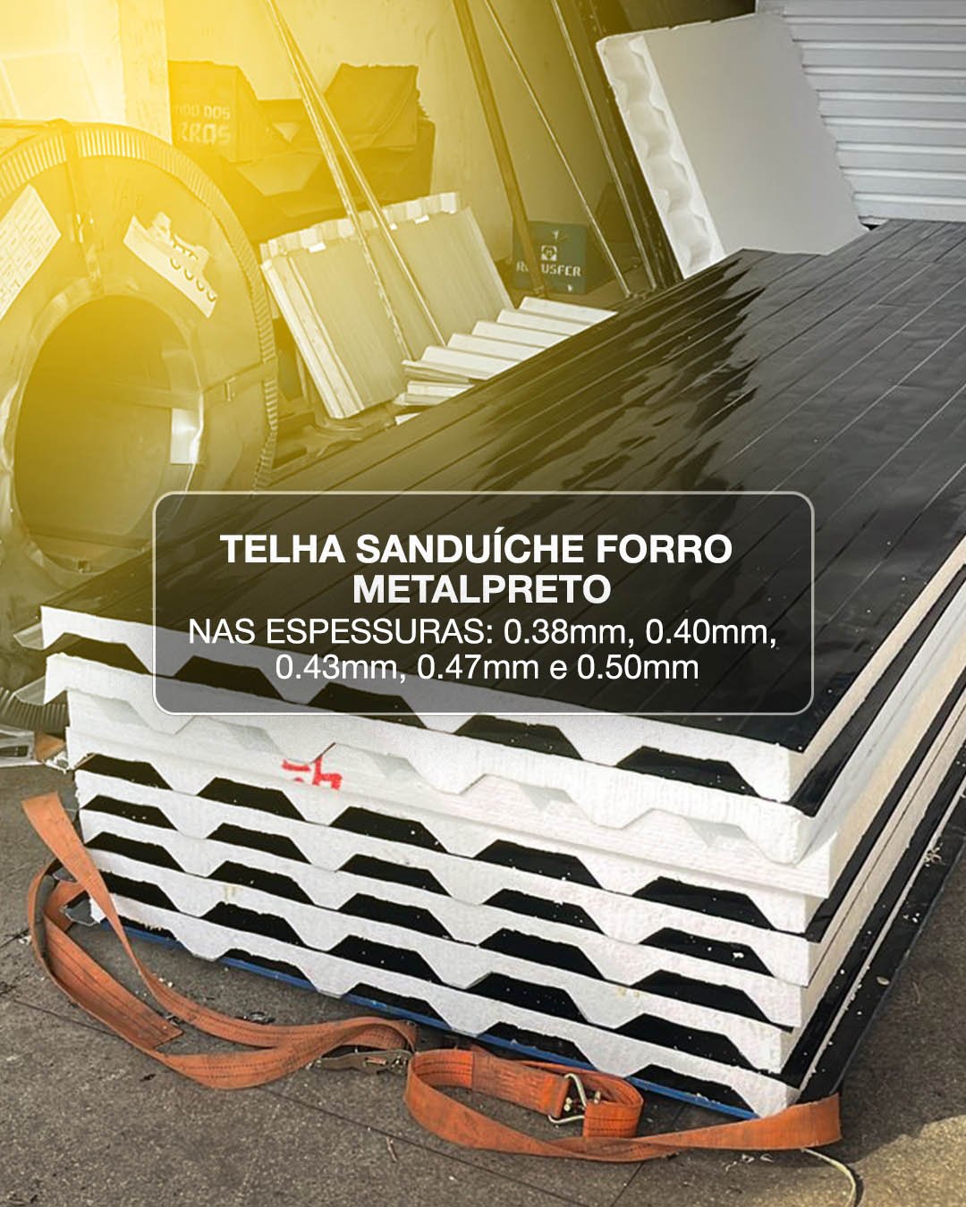 TELHA SAUNDUÍCHE FORRO METAL PRETO